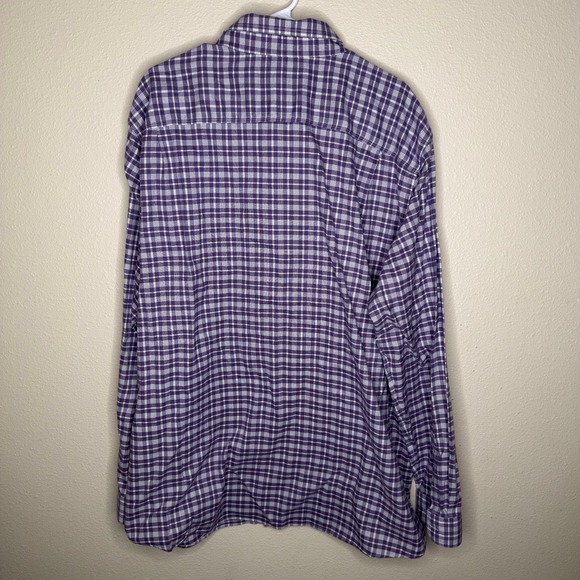 LL Bean Mens Oversized XXXL Tall Slightly Fitted Button Down Plaid Pocket Shirt - Picture 3 of 9